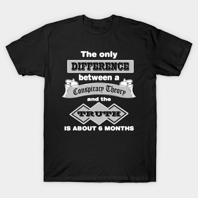 The Difference Between A Conspiracy Theory and the Truth T-Shirt by DesignFunk